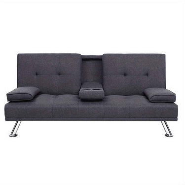 Artiss Sofa Bed Lounge Futon Couch Beds 3 Seater Convertible Cup Holder Fabric Dark Grey